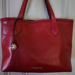Brahmin Spacious Raspberry Leather Bag